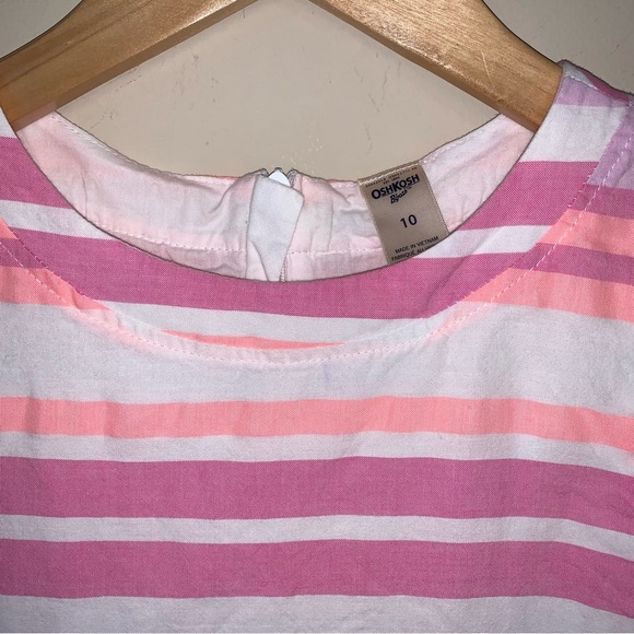 Osh Kosh Dress 10 Stripe Fit & Flare Pink White Party Holiday Formal Photoshoot - Picture 5 of 7